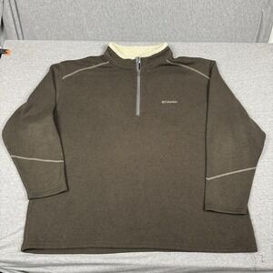 Columbia Sweatshirt Mens 5XL Brown Fleece 1/4 Zip Pullover Outdoor Casual